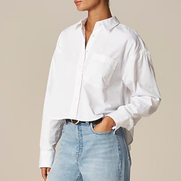 J crew Étienne cropped button-up shirt in cotton poplin - Picture 3 of 4